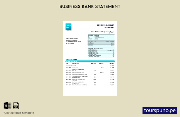 listo para imprimir estado de cuenta de la organización empresarial Consorsbank 